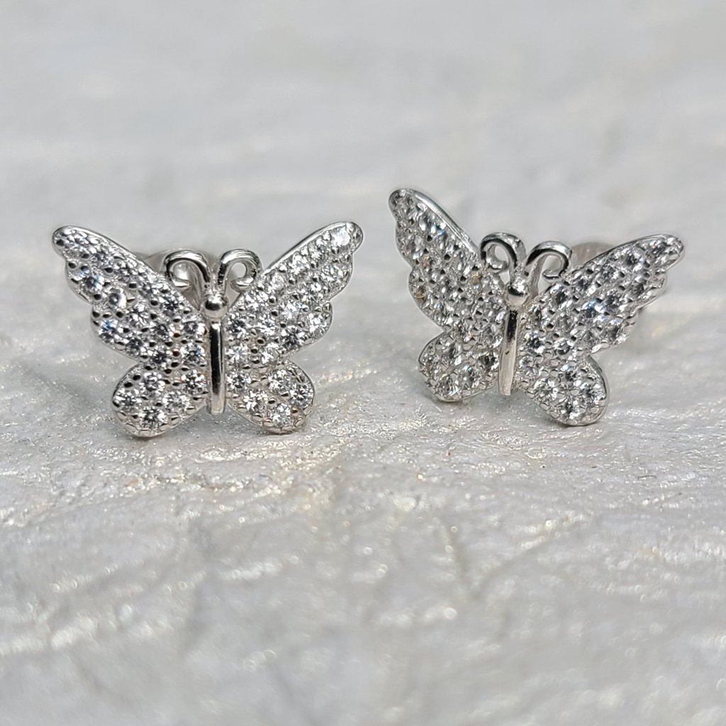 Butterfly Earrings Sterling Silver-Minimalist Jewelry For Girls And Women